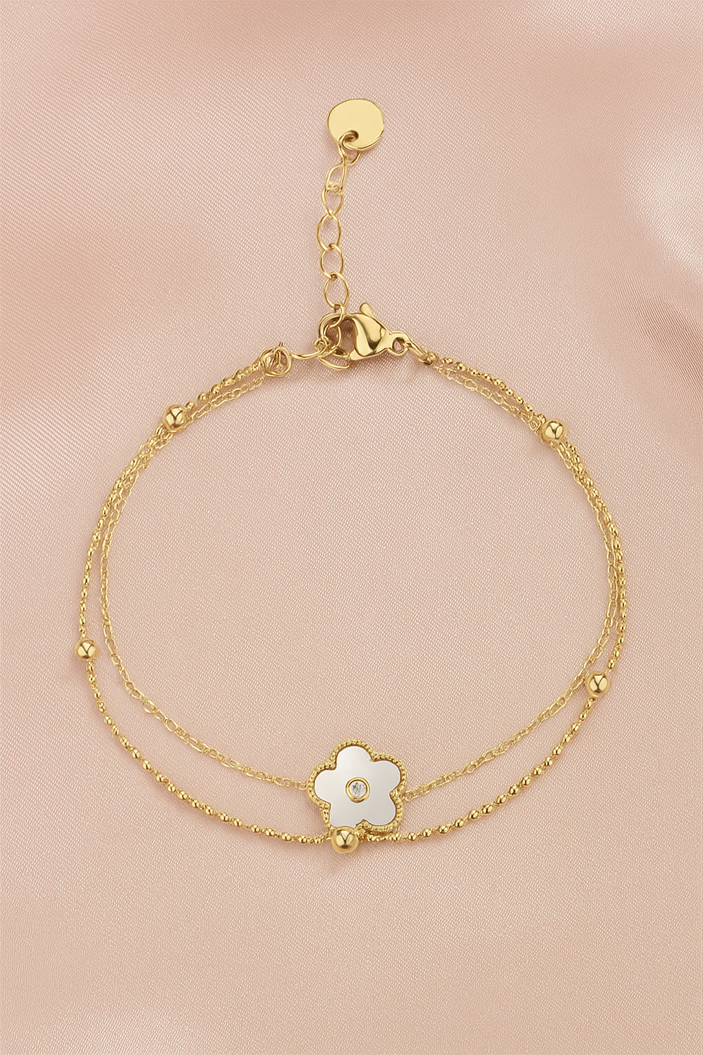 Amara – Edelstahl-Armband mit filigranem Blumenanhänger