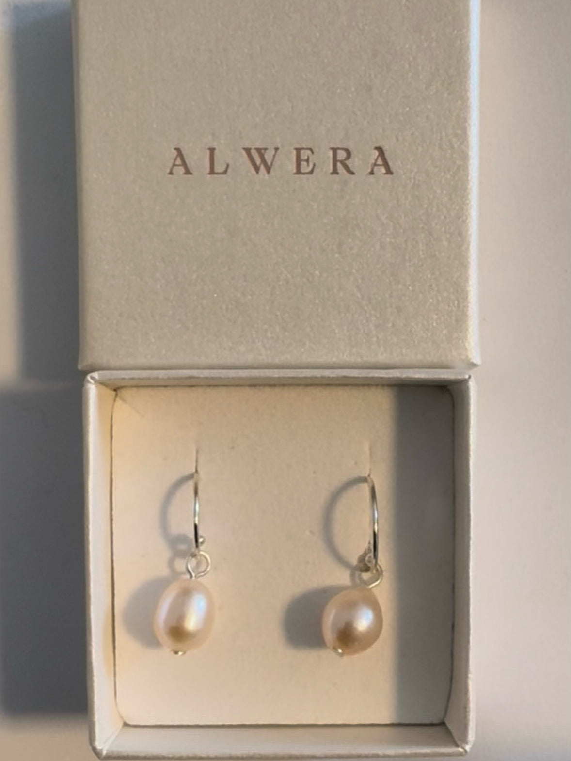 Luna - Rose-colored freshwater pearl earrings in 925 silver – 94201