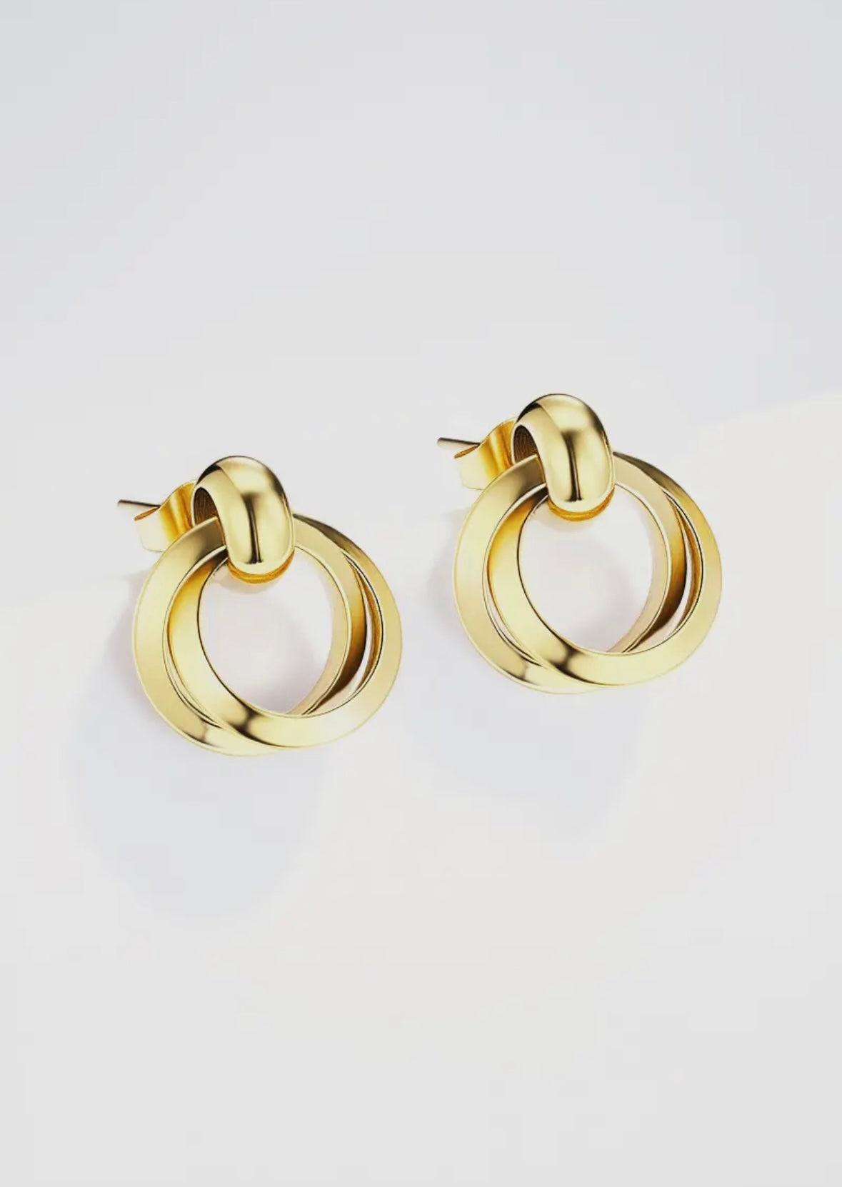 Alva – Edelstahl Ohrstecker mit Doppelkreis & kleinem Verbindungsring